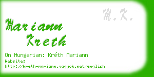 mariann kreth business card
